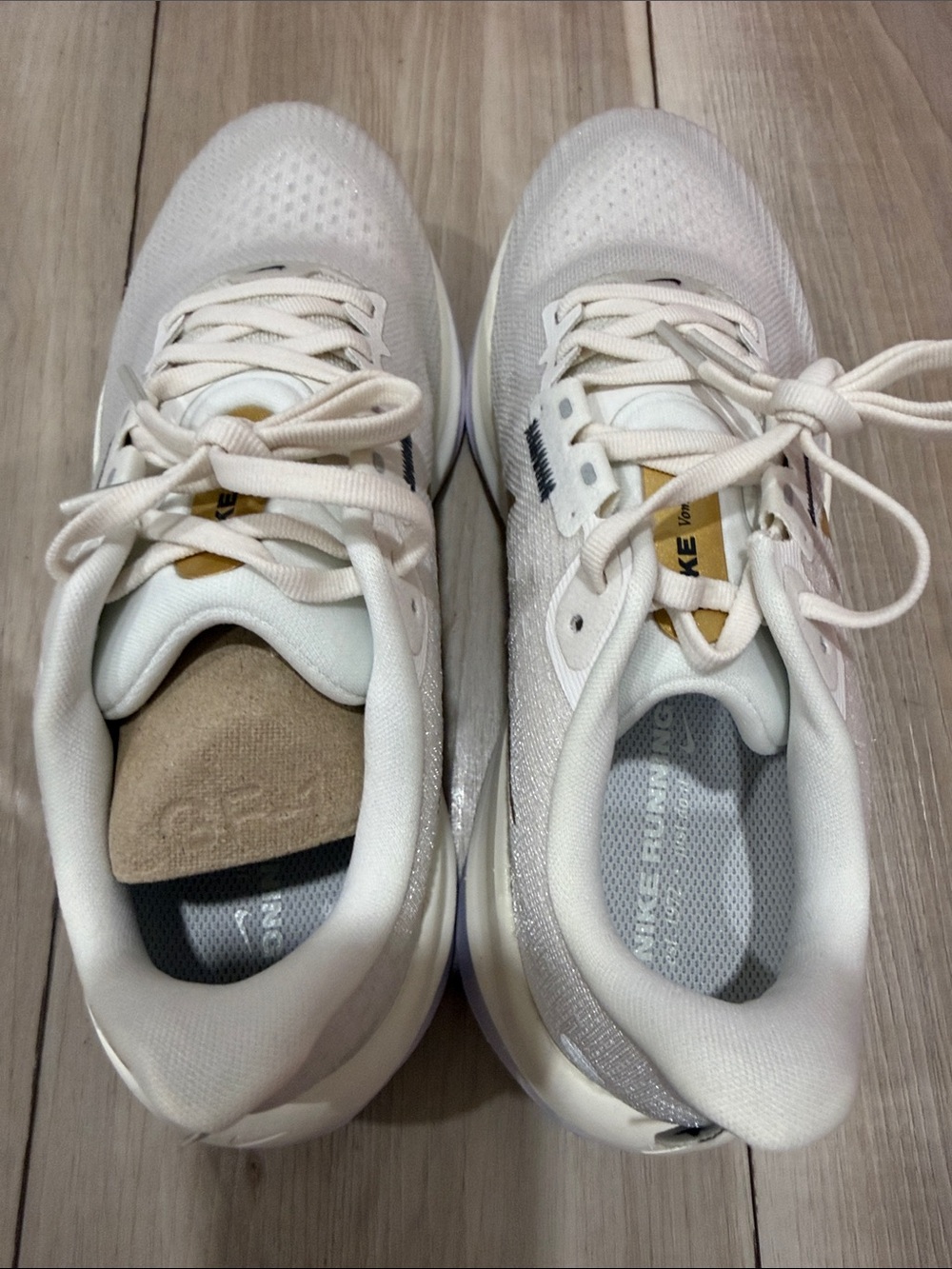 Nike Neutral Beige Running Shoes with Gold Swoosh - Picture 5 of 8